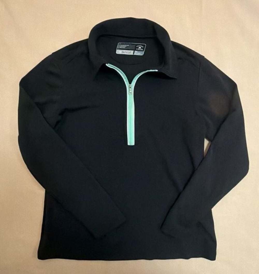 Cutter & Buck DryTec Black 1/4-Zip Long Sleeve Pullover Shirt Women's Medium